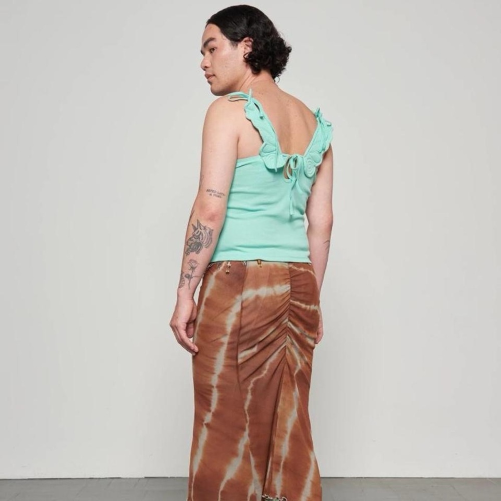 Mint Green Ruffle Strap Tank Top (SOLD)